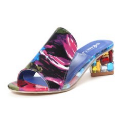 Fashion With Diamond Glass Slippers Sandals Plus Size Slippers