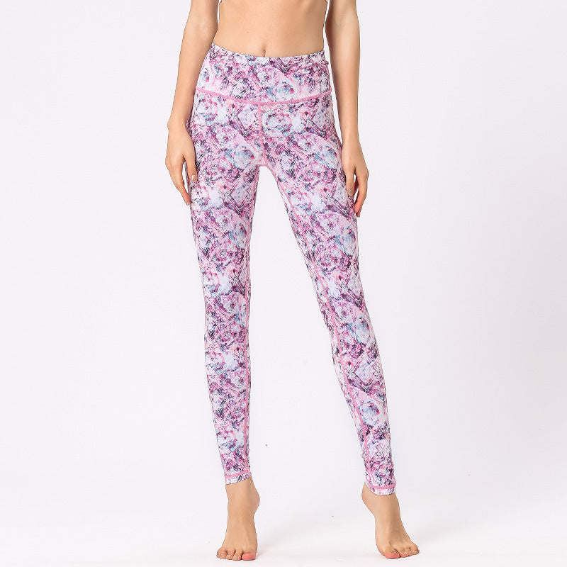Women's Yoga Pants Digital Print High Waist Cropped Hip Pants