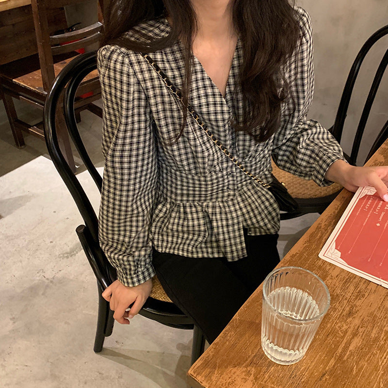 Spring Retro Sweet Style All-matching Top