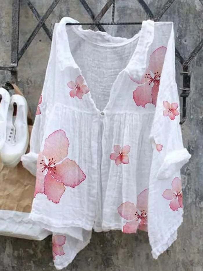 Amazon Cross-border New Arrival Fashion Women's Shirt Natural Landscape Avatar Print