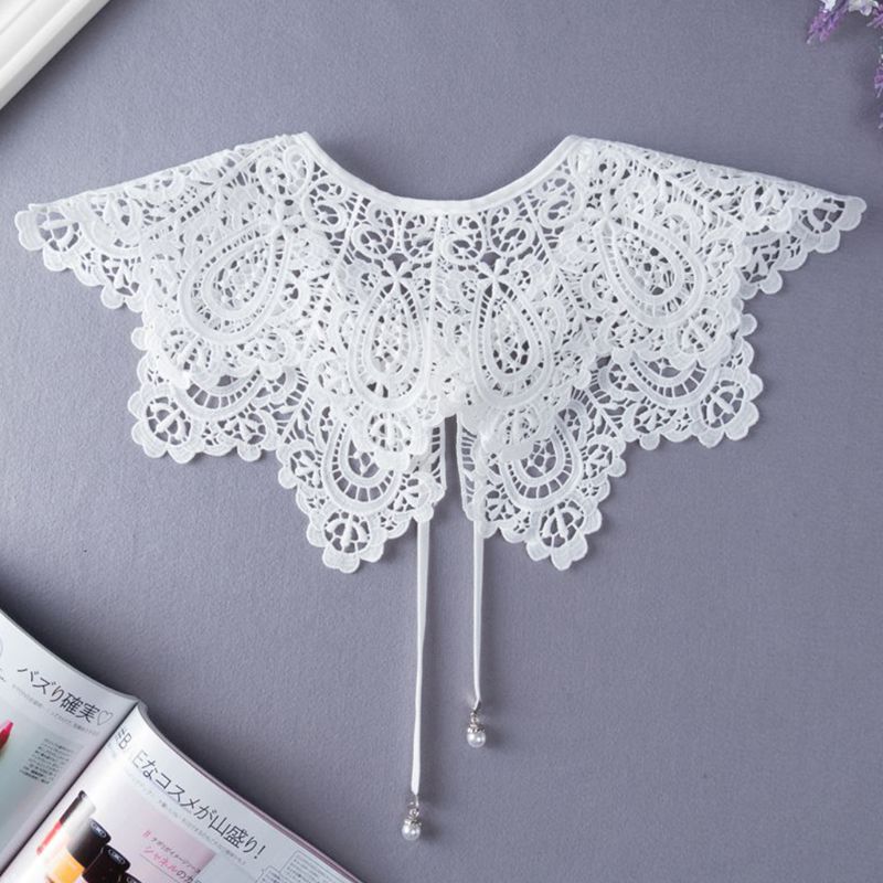 Embroidered Organza Lace Collar Flower Women's Shawl