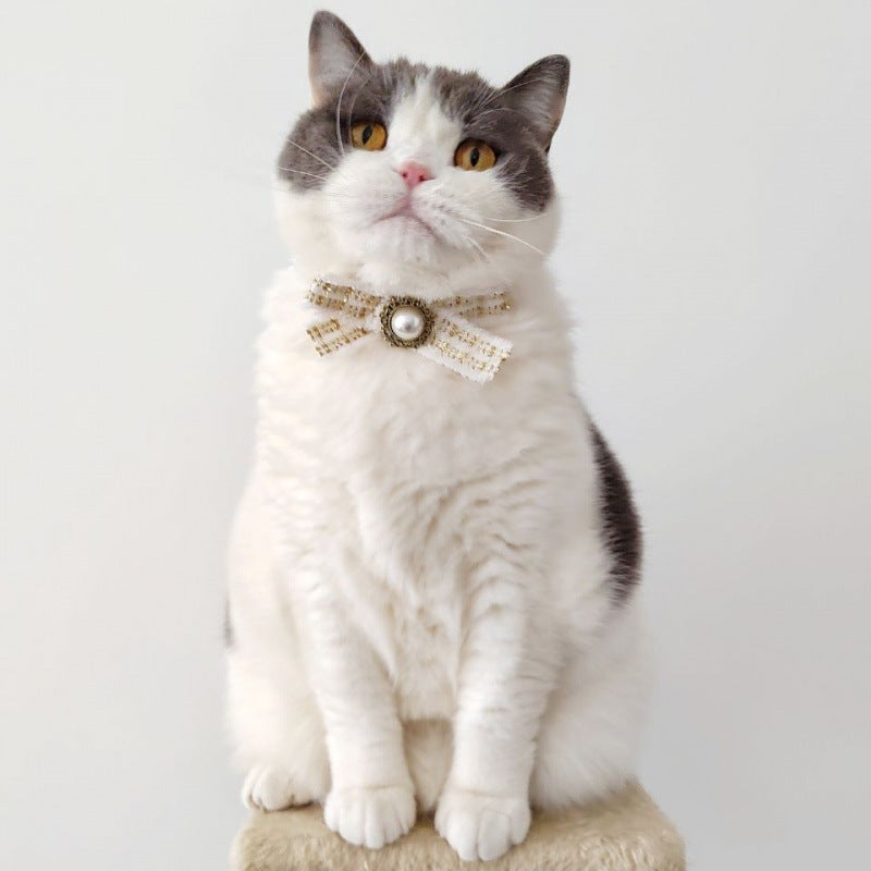Cat Bow Tie Pet Collar Silent