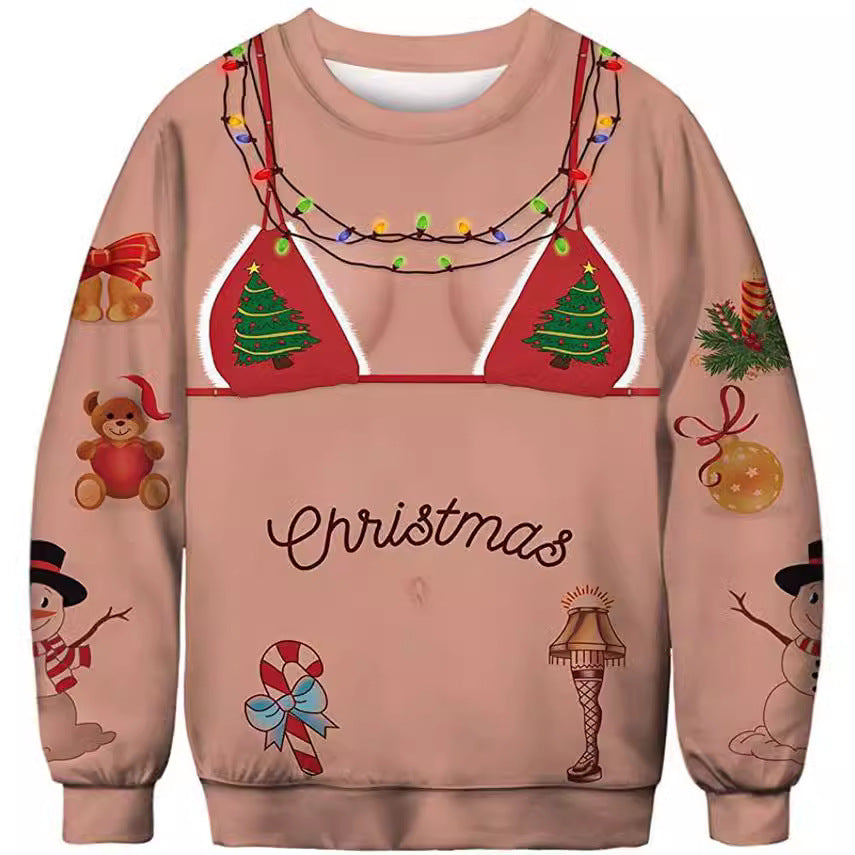 Halloween Digitalprintet Rundhalset Sweater Til Mænd Og Kvinder