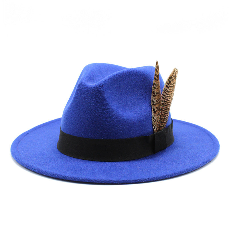 British Style Versatile Flat Border Jazz Hat Woolen