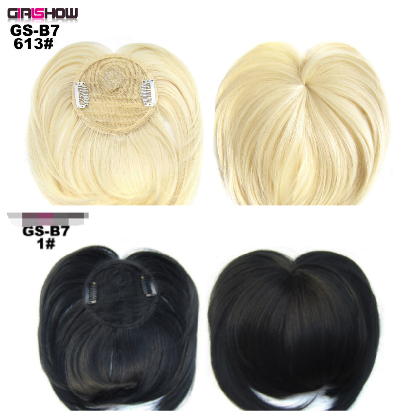 High Temperature Silk Chemical Fiber Wig Top Heart Bangs, Peach Heart Bangs On The Top Of TheHead