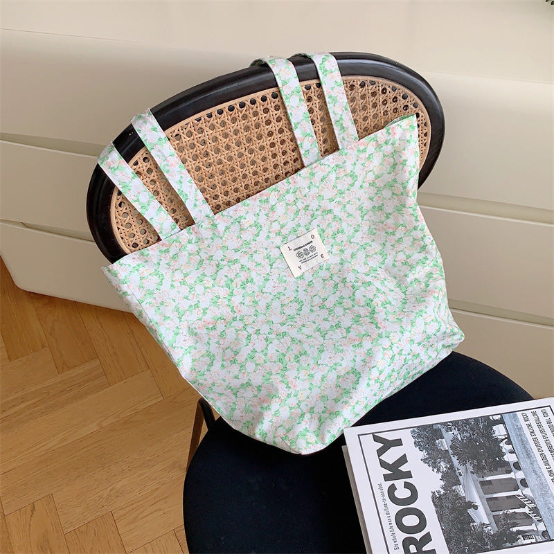 Tote Large Capacity Fashion Floral Canvas Shoulder Bag