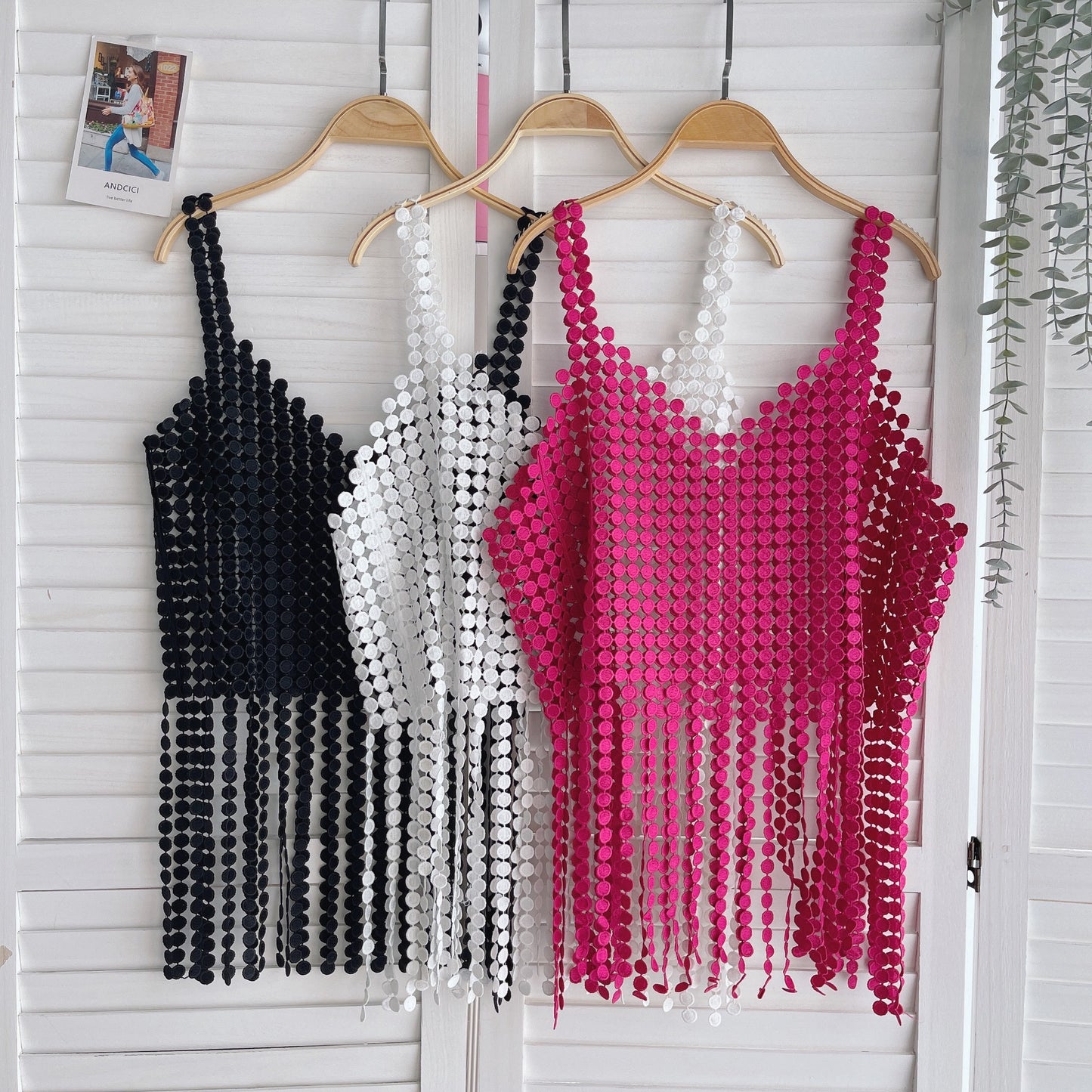 Hollow Suspender Vest Women's Summer Sleeveless Top