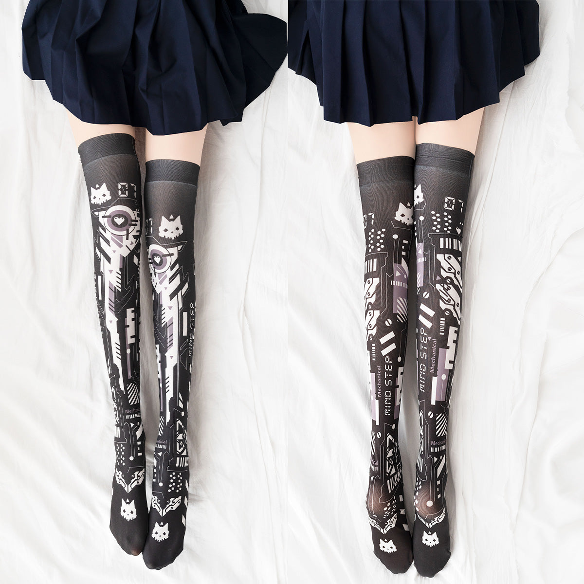 Original Printed Mechanical Dark Cat Demon Bikini Set