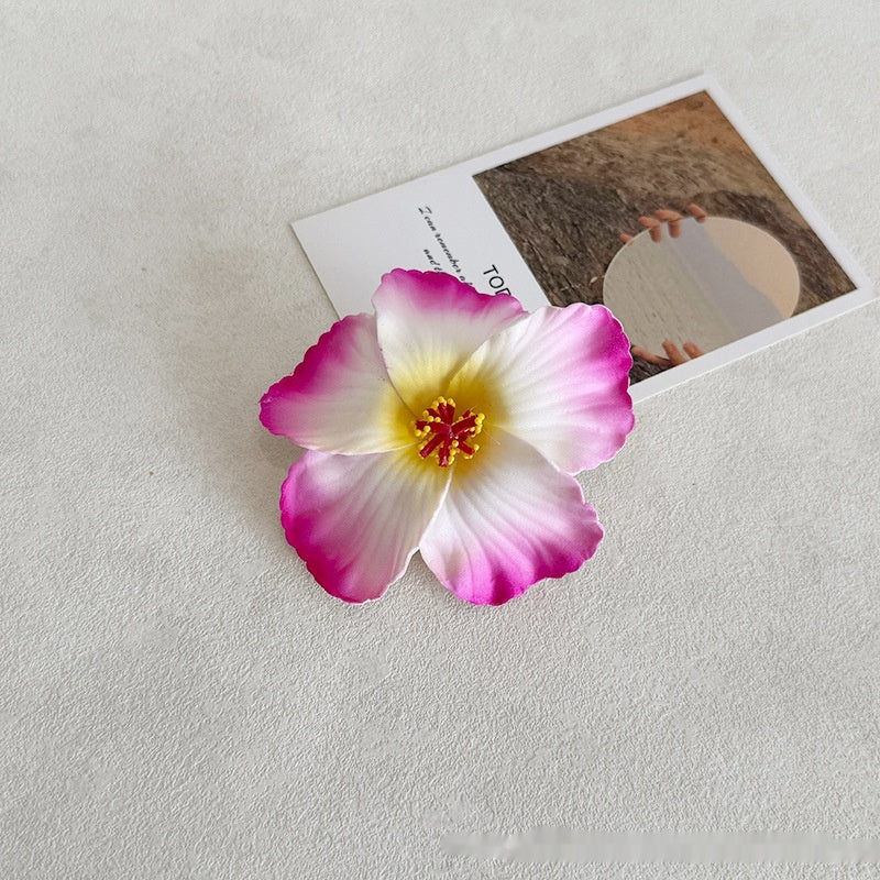 Simulation Hibiscus Hair Clip Women Atmosphere Seaside Photography Headwear Flower Side Clip