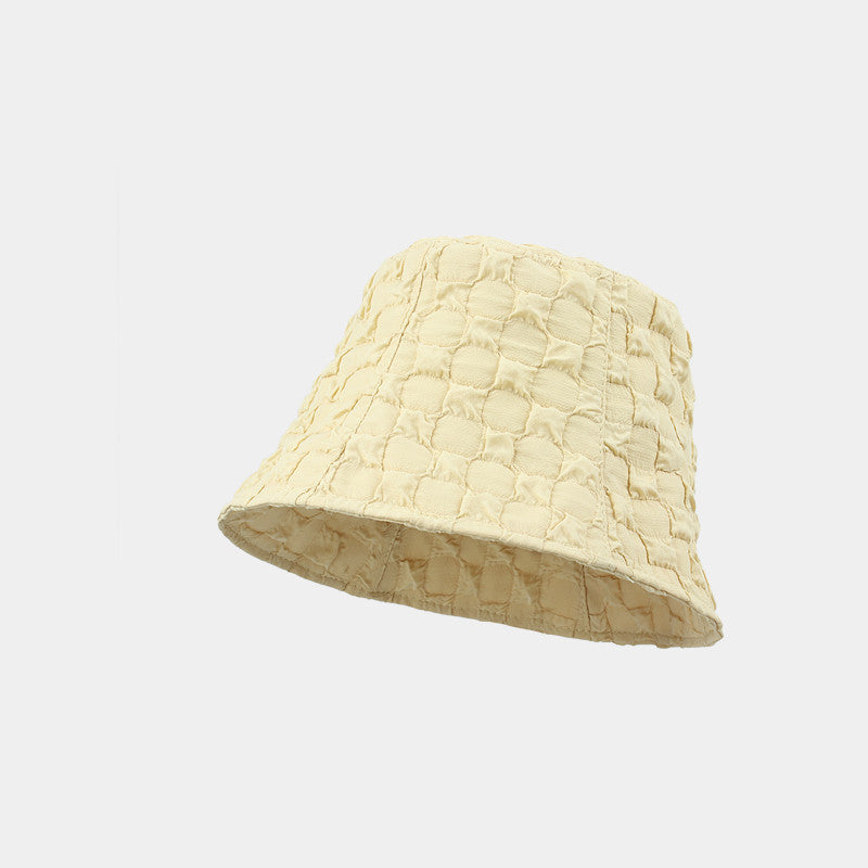 Cloud Pleated Bubble Check Bucket Hat