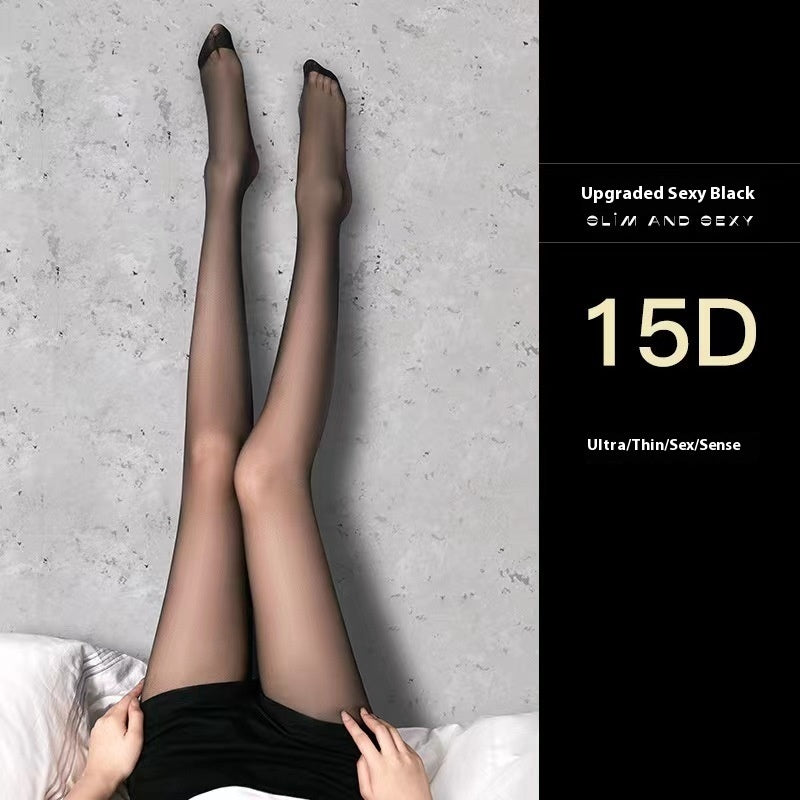 D Black Silk Stockings Ultrathin Black Pantyhose