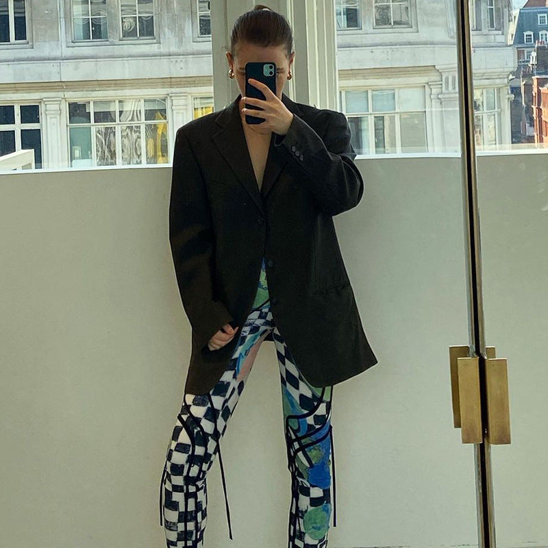Women's Casual Trousers With Tie - Up Trim