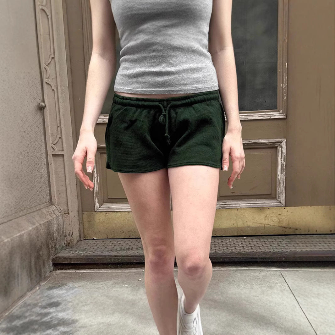 Women's Casual Sports Shorts With Elastic Waistband And Drawstring