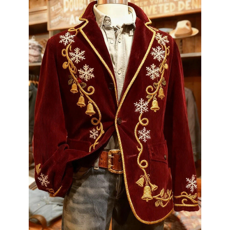 Notched-collar Christmas Plaid Autumnwinter Coat