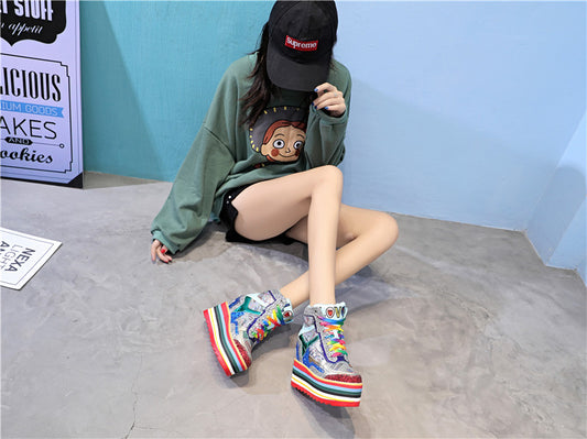 Autumn New Style Inner Height Casual Short Boots
