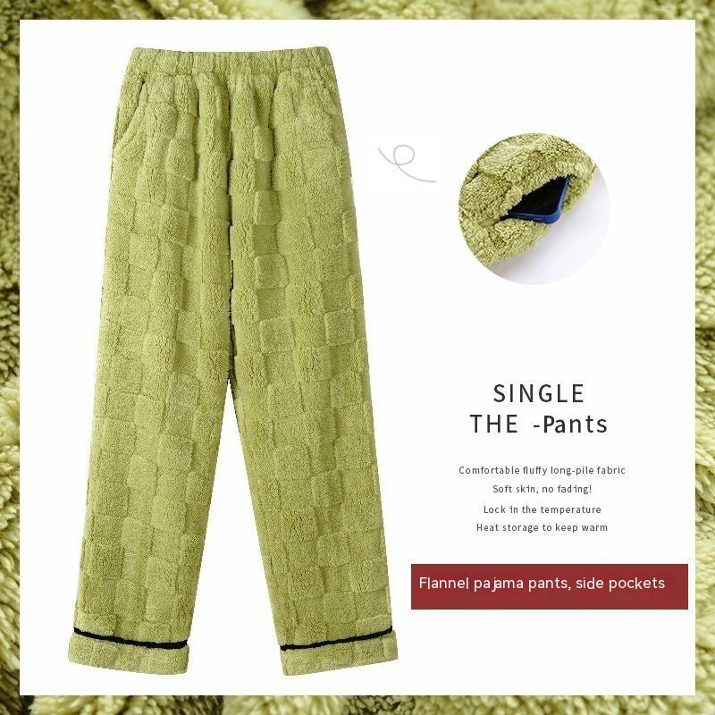 Women's Flannel Thickened Warm Home Pants