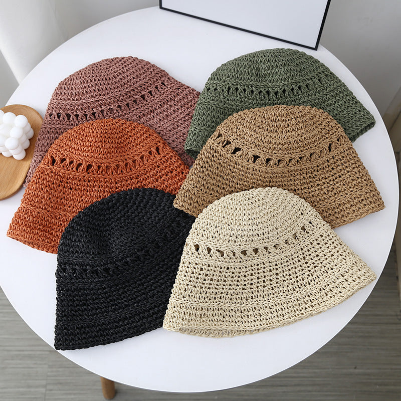 Fisherman's Hat Children's Woven Straw Hat Foldable Korean