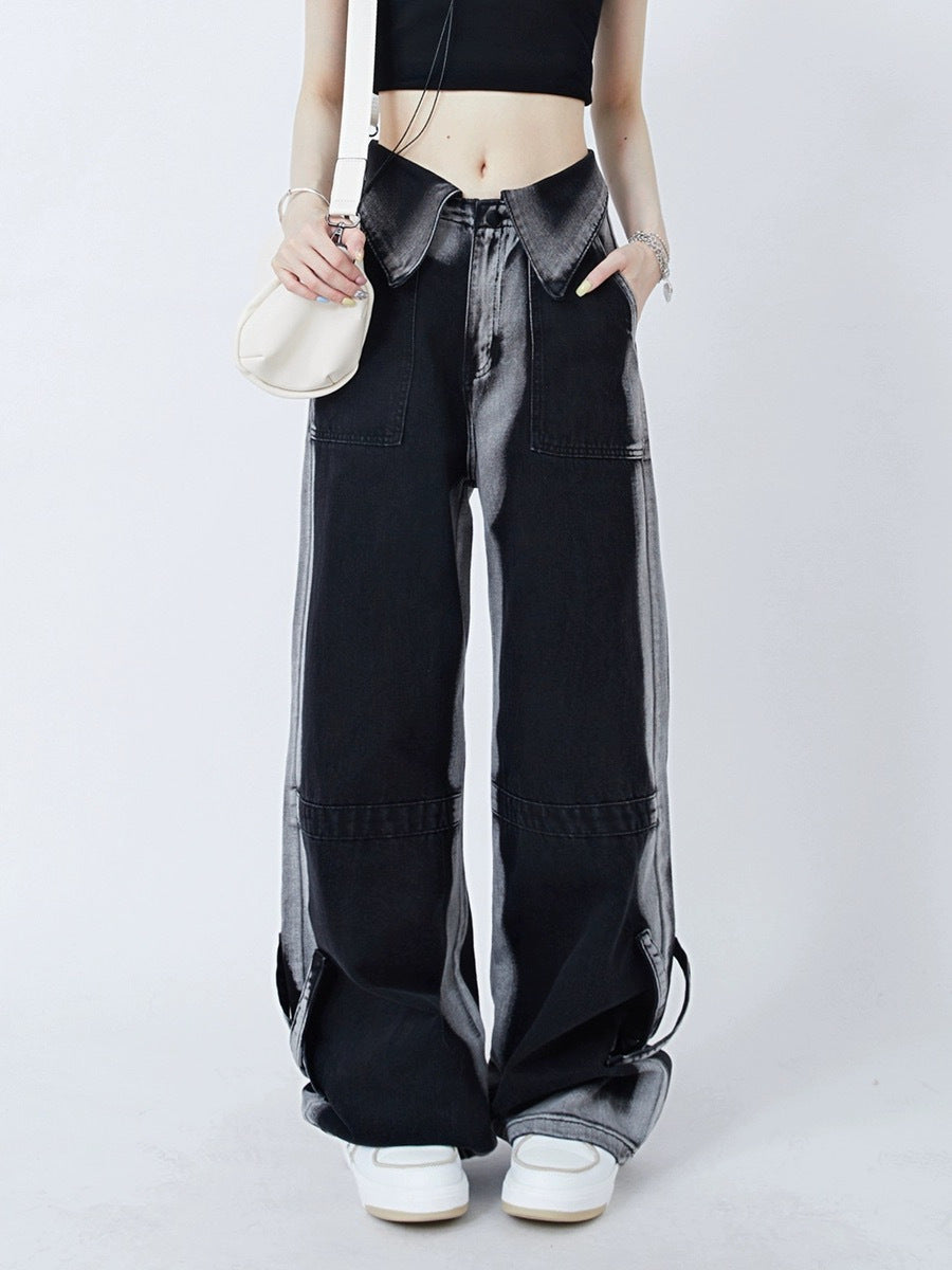 Women's American-style Retro Cuffed Jeans