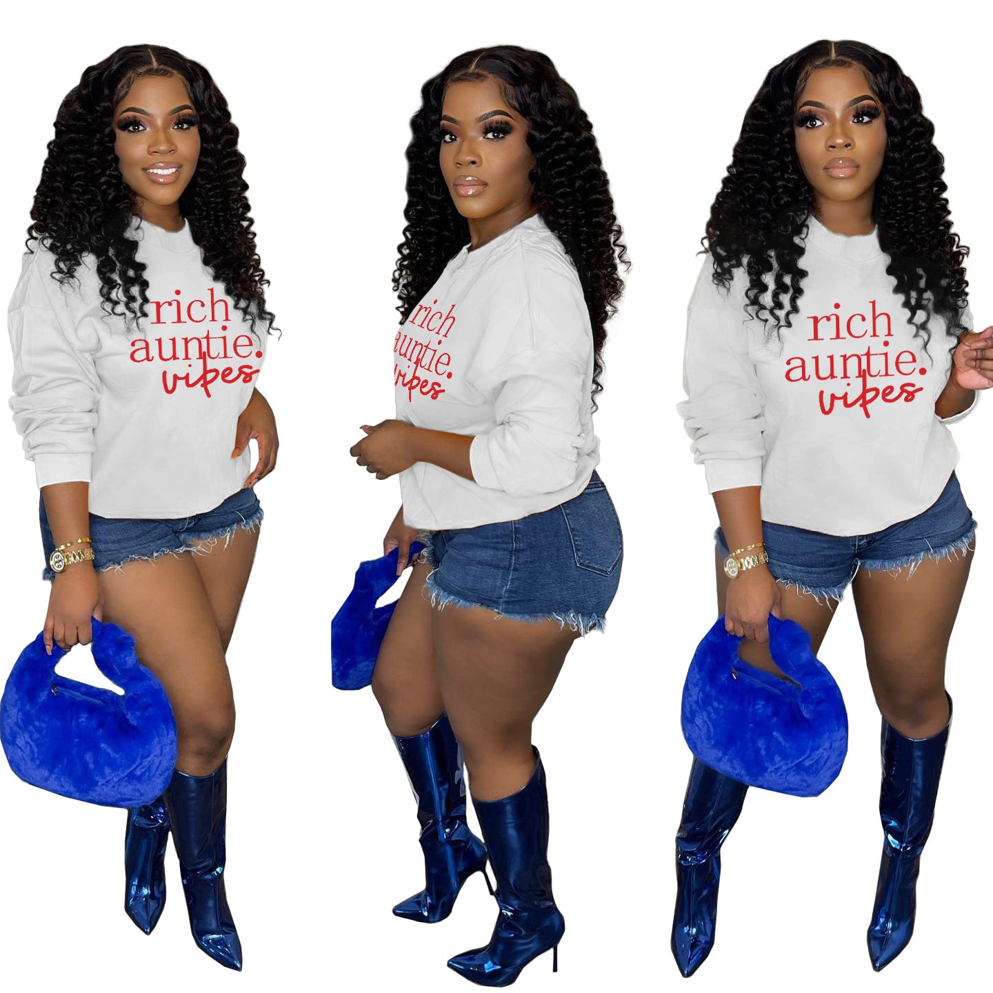 Fleece-lined Small High Collar Loose Casual Sweatshirt Long Sleeve