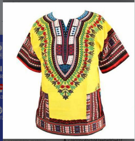 Afrikansk T-shirt kortærmet top til mænd