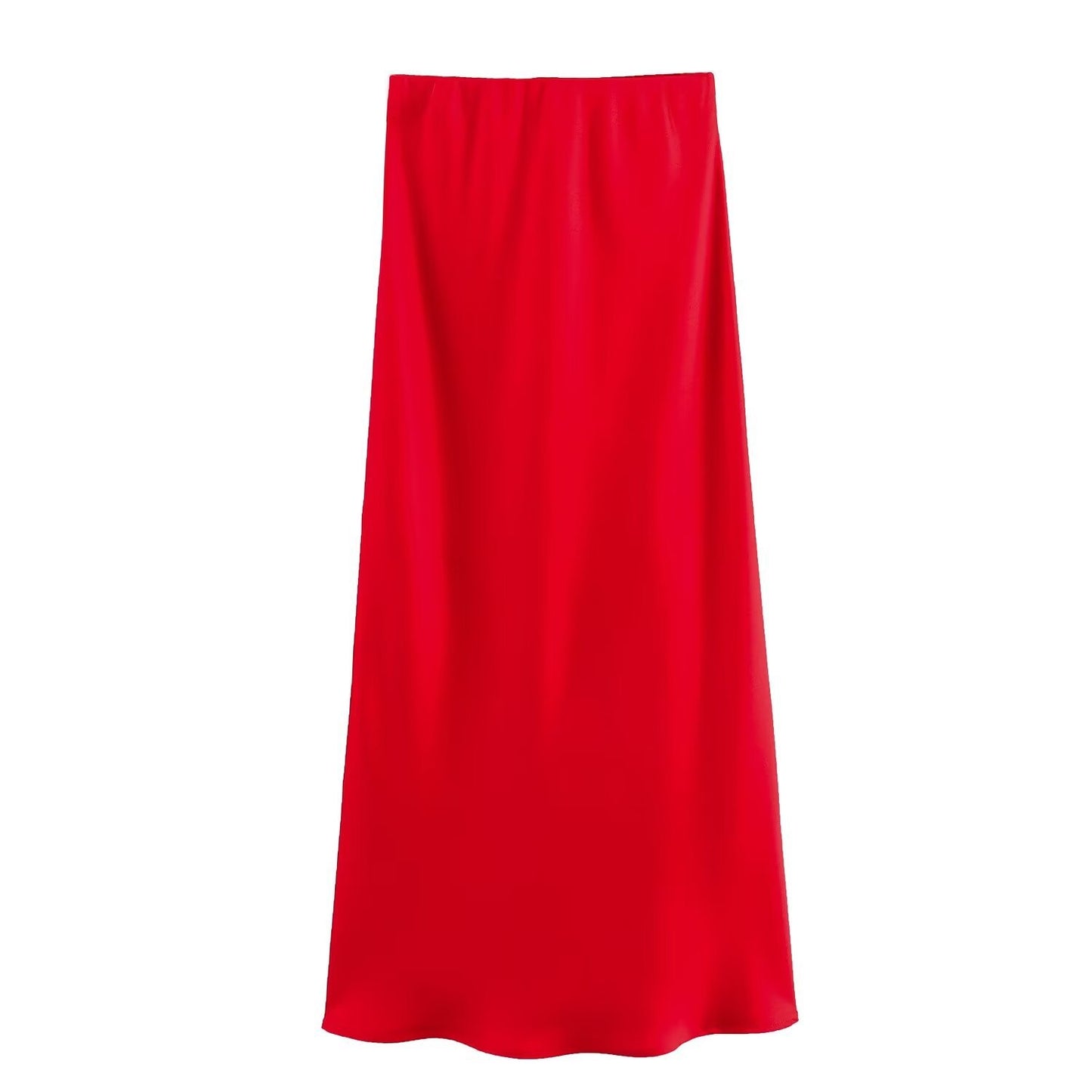 Foreign Trade Wholesale Women's French Fashion Silk Satin Texture High Waist Skirt