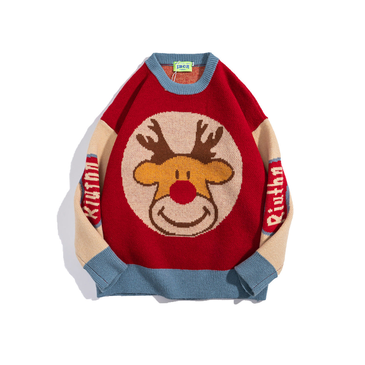 Christmas Deer Sweater Casual Loose All-match Round Neck Couple Top
