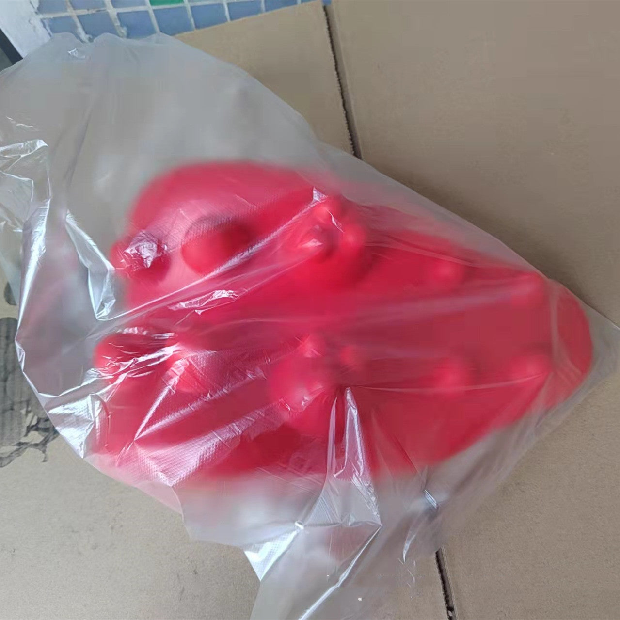 Red Waterproof PU Band Cervical Massage Pillow