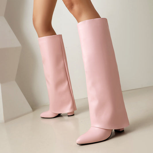 Women's Autumn And Winter Plus Size Thick High Heel Boots