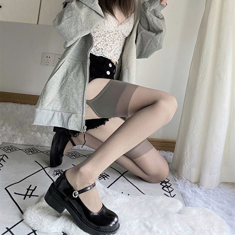 Thin Summer Aurora Polka Dot Sling One-piece Stockings