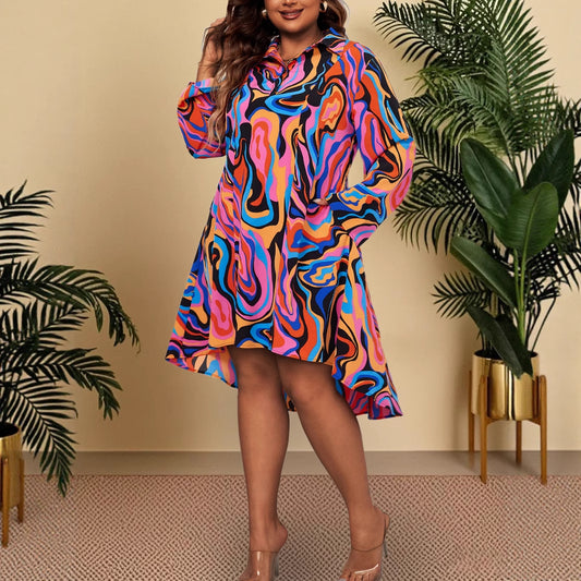 Fashionable Loose-fit Printed Dress
