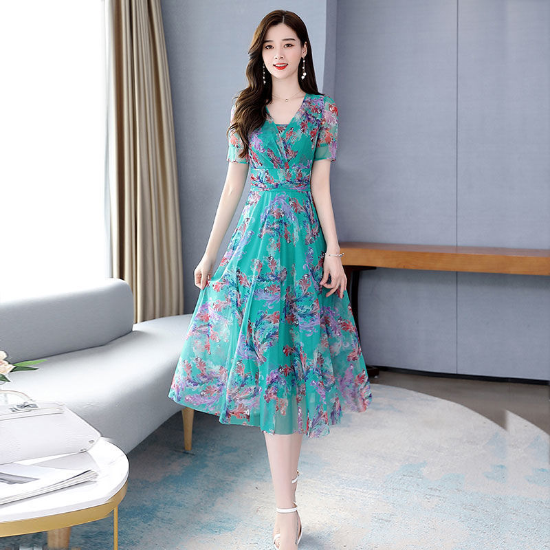 Long Slimming Chiffon Dress