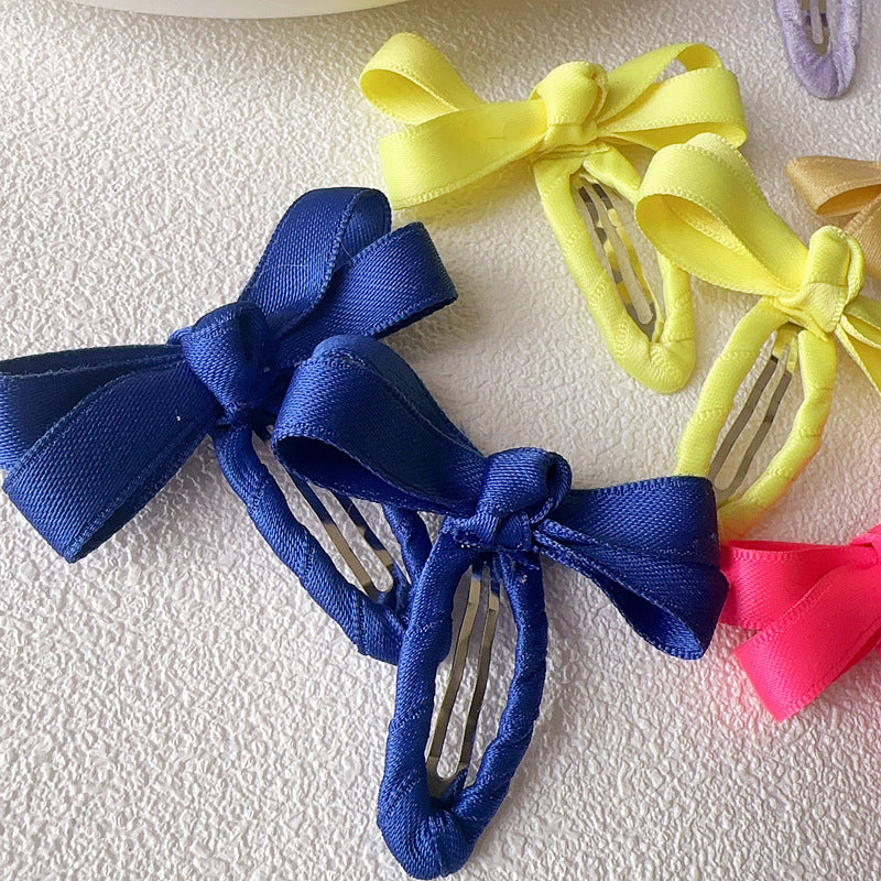 New Spring And Summer Candy Color Series Cotton Tape Bow Hair Accessories