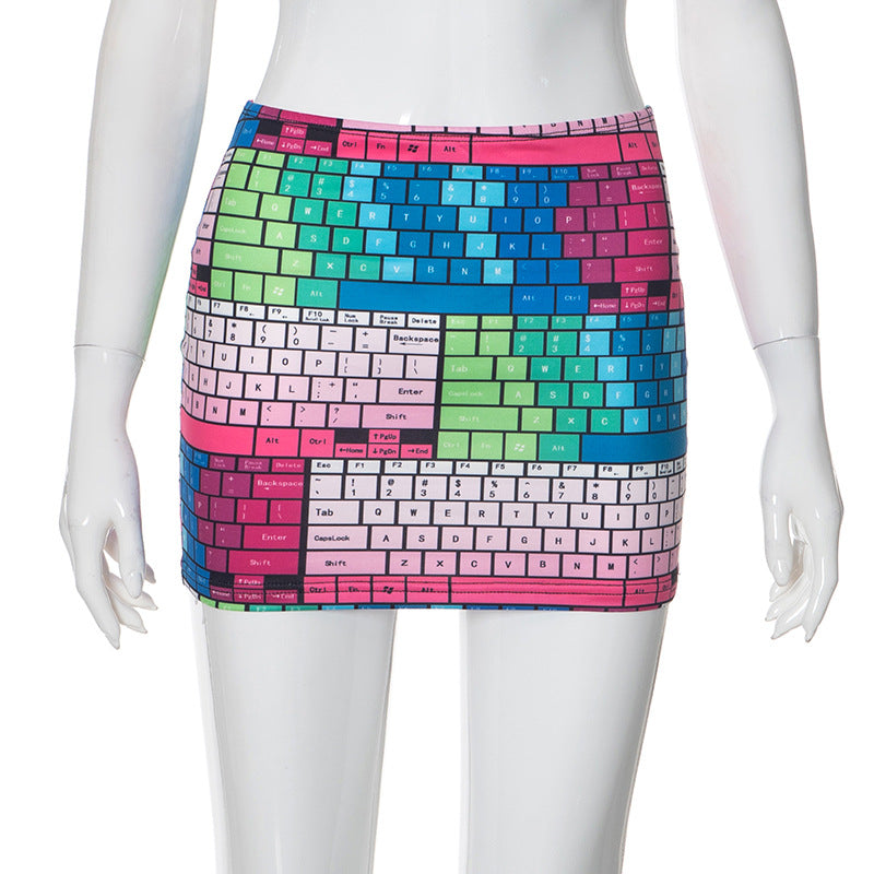 Street Keyboard 3D-printet slim-fit hofteomsluttende kort kjole
