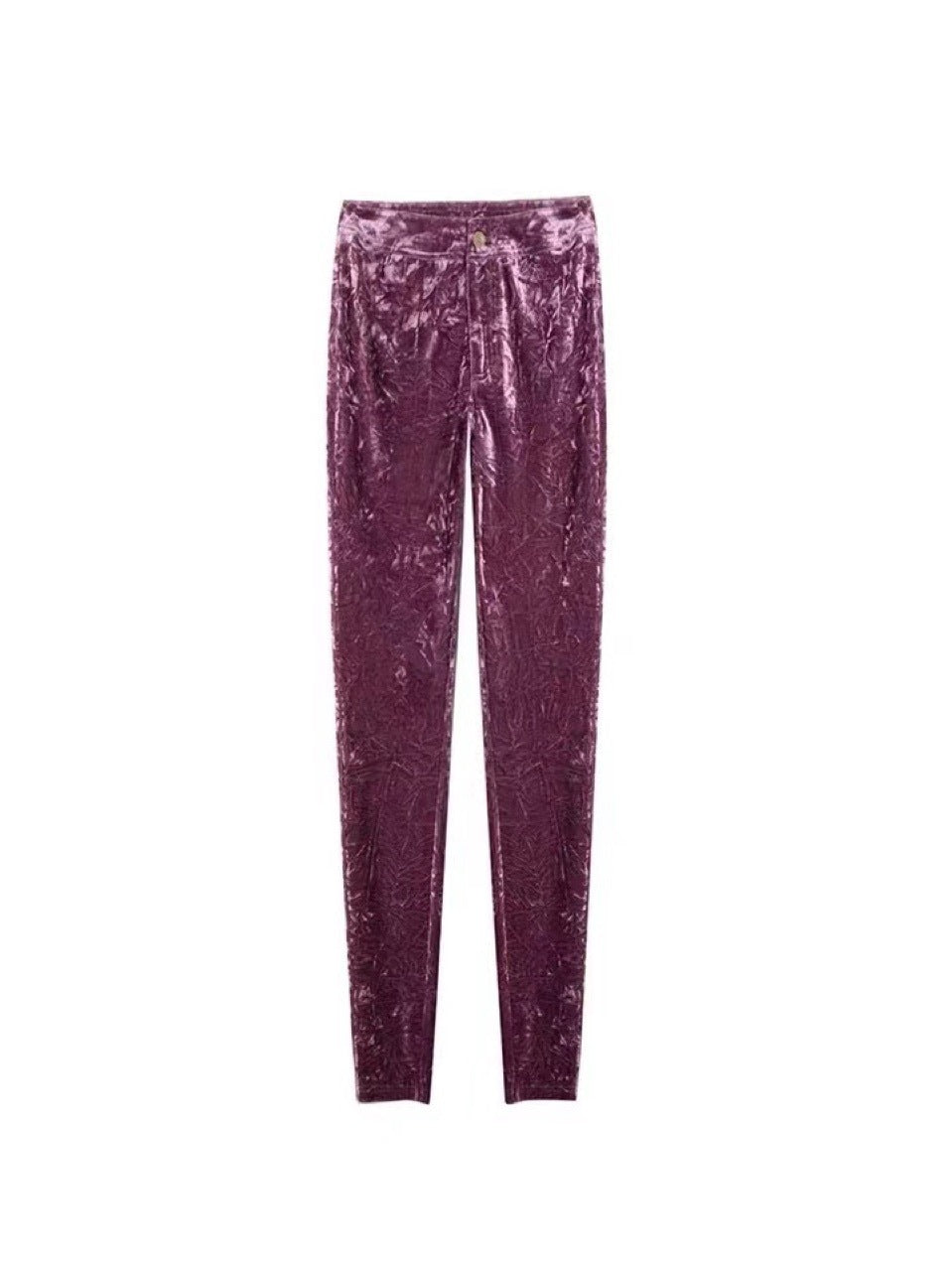 High Waist-hip Elastic Slim Trousers With Narrow Feet