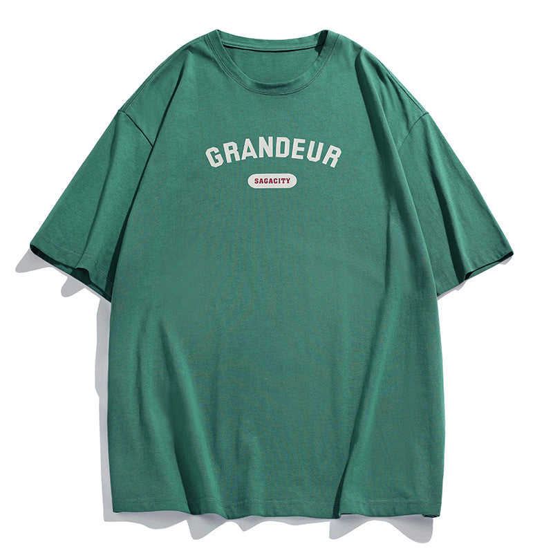 Vintage American Print Loose Short Sleeve T-Shirt