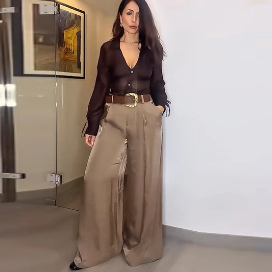 Casual Pants Women's Wide-leg Pants Thin Trousers