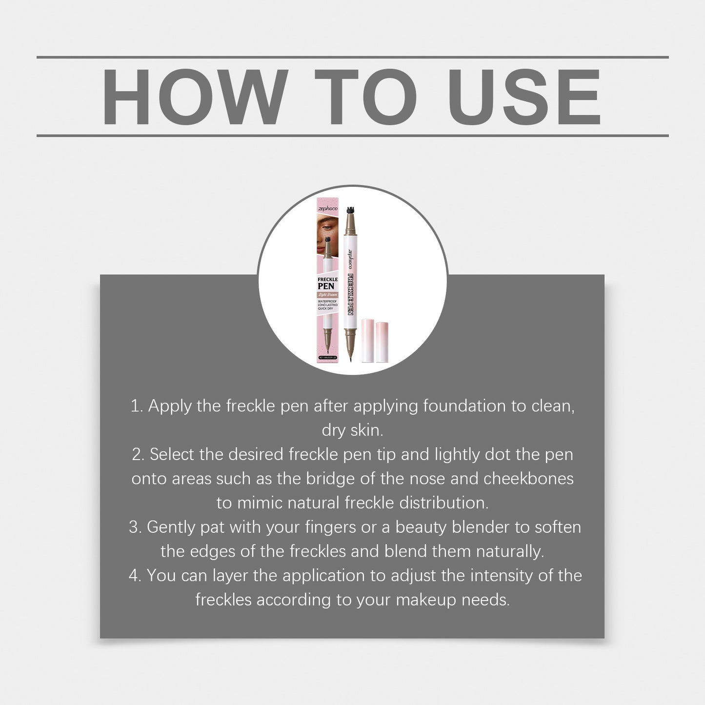 Light brown double-ended freckle pen