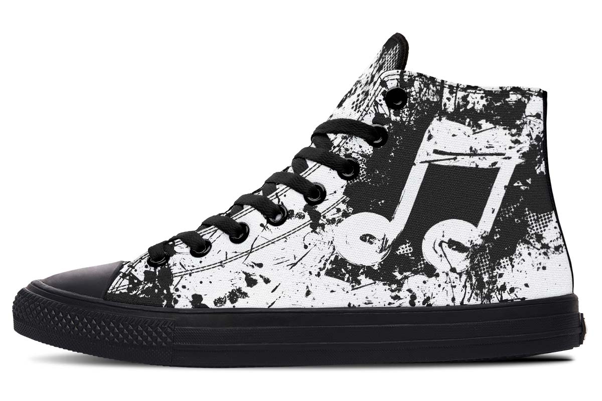Men's And Women's Fashion Color Printing High-top Canvas Shoes