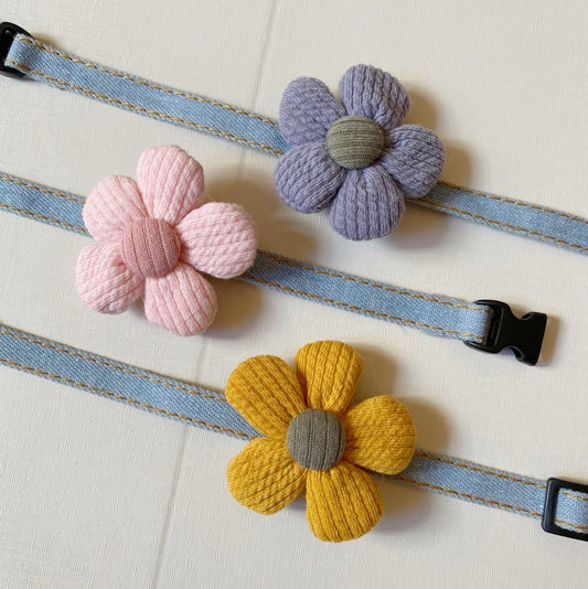 Kitten Floral Bow Tie Collar