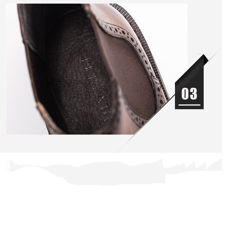 New  Boots Brogue Carved Leather Shoes For Men