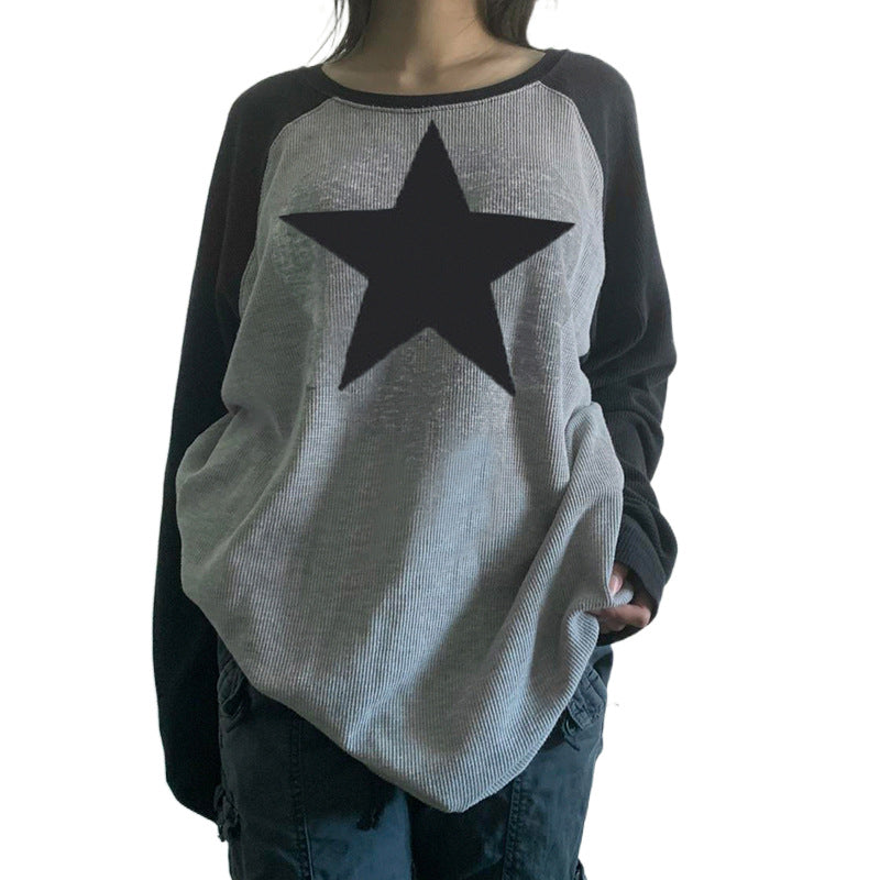 Fashion Casual Sweatshirt Star Top Long Sleeve