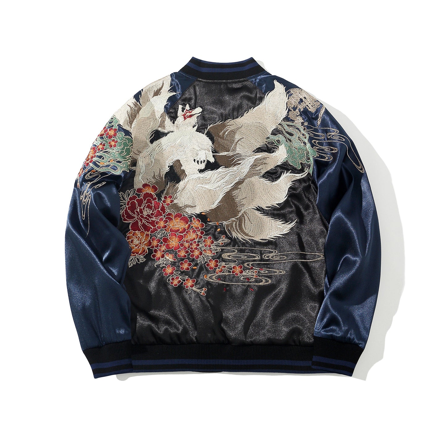 Mens Loose Fit Polyester Embroidered Chinese Style Jacket