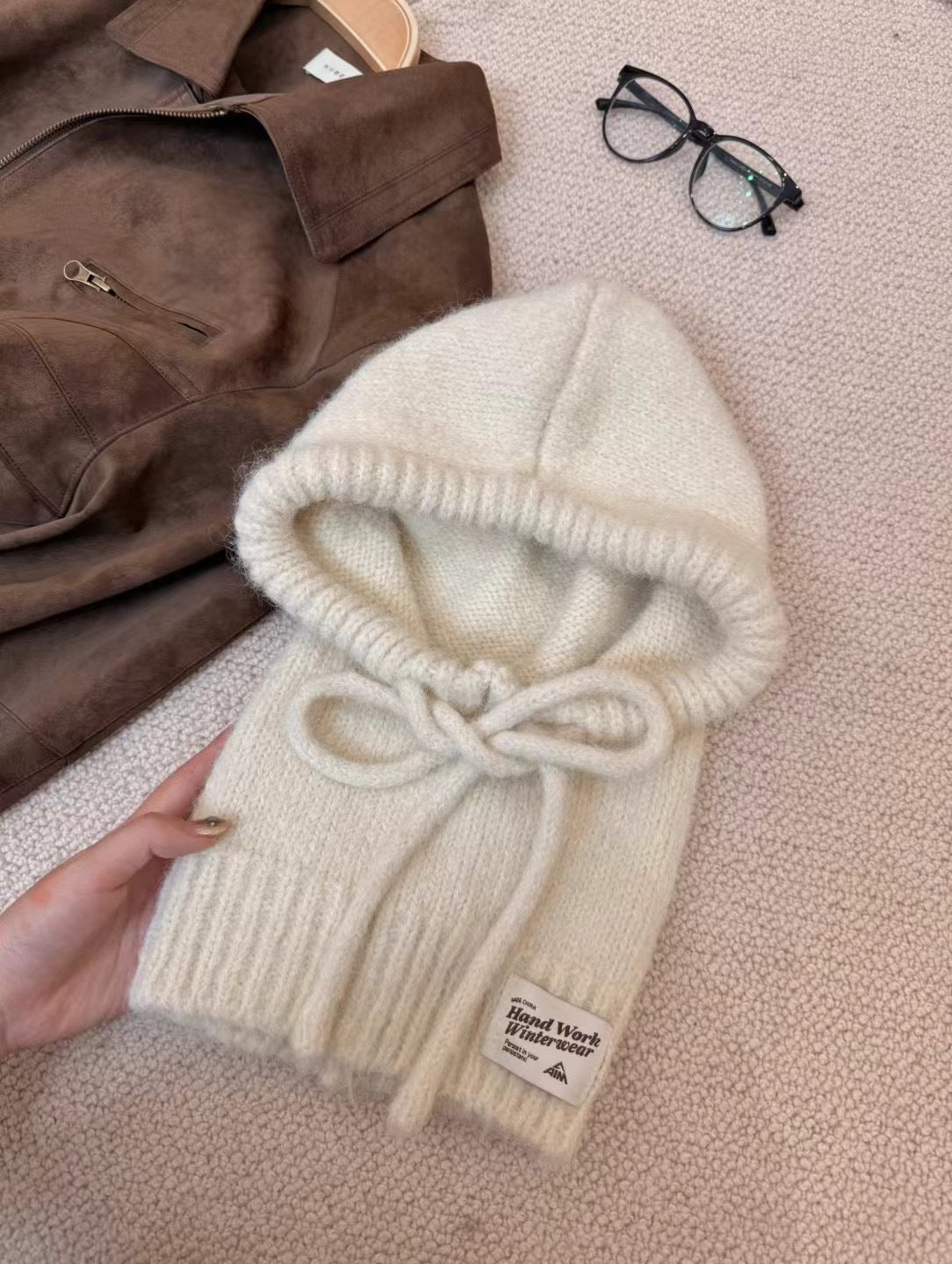 Autumn And Winter New Good-looking Scarf Integrated Knitting Warm Ear Protection