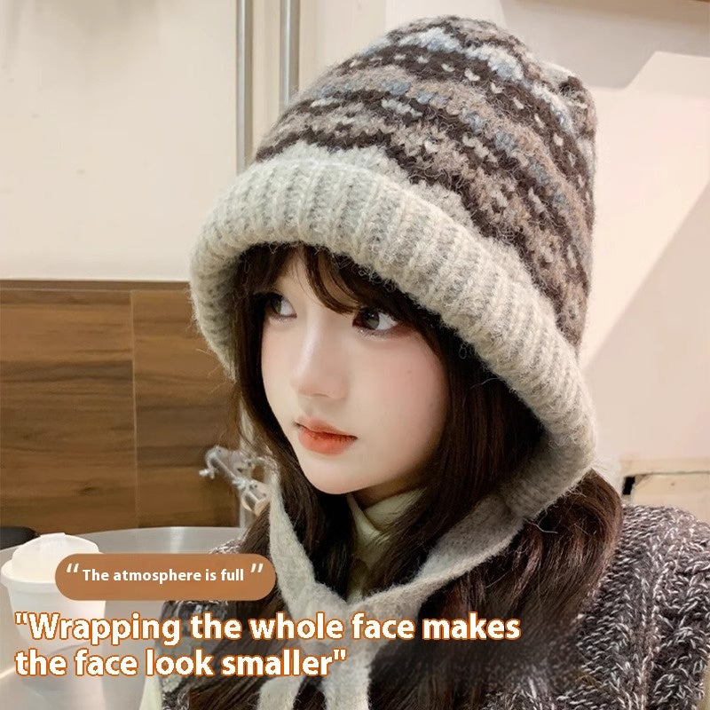 Women's Balaclava Autumn And Winter Knitted Hat