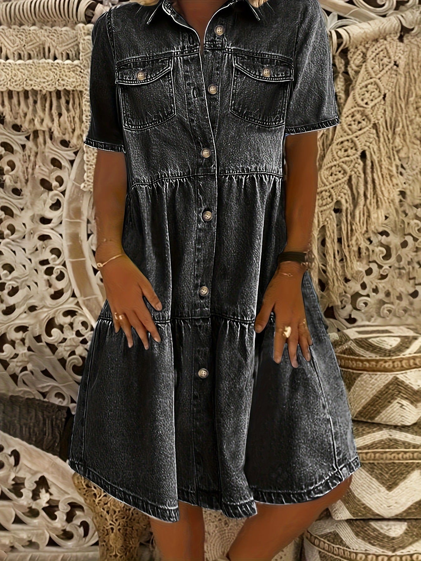 Womens Denim Loose And Elegant Dress