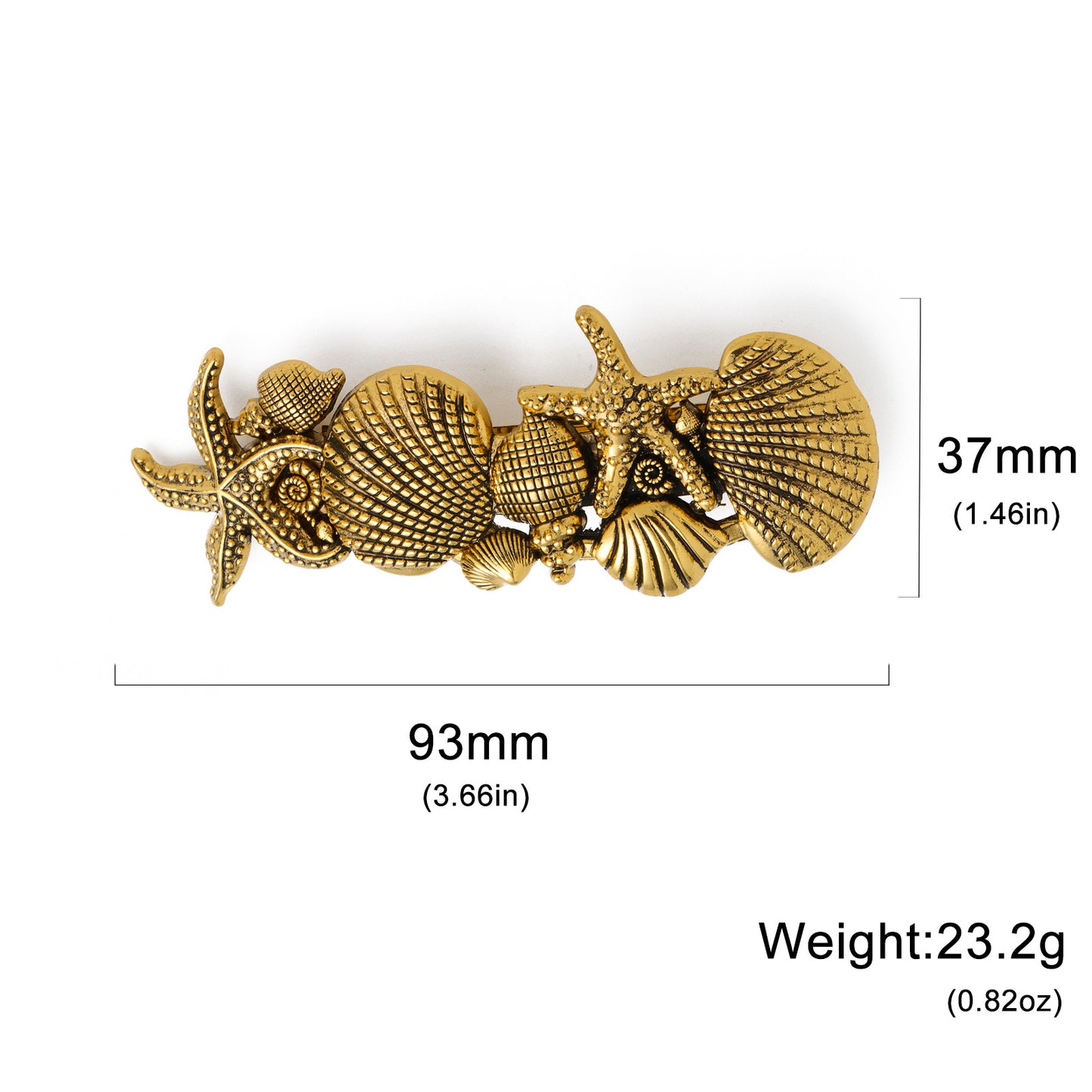 French-Style Vintage Starfish Shell Spring Hair Clip