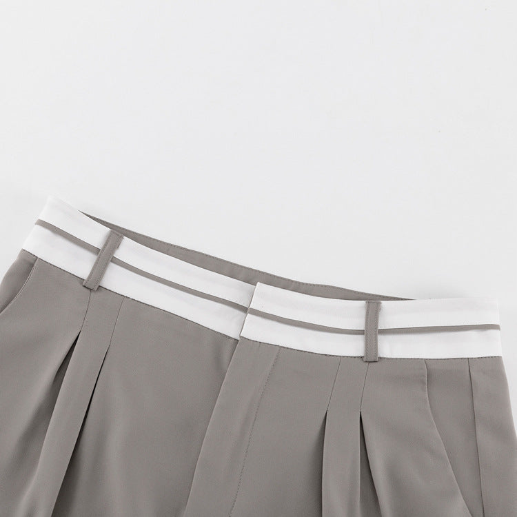 Fashion Solid Color Slim Casual Trousers
