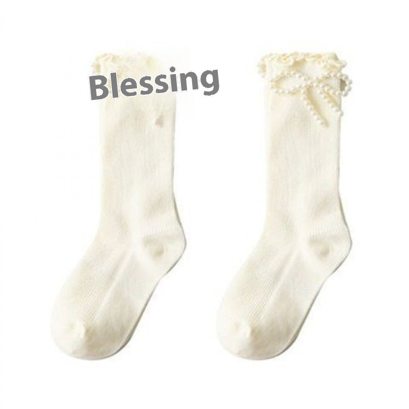 Pearl Girls' Socks Cute Japanese Style Children's Tube Socks
