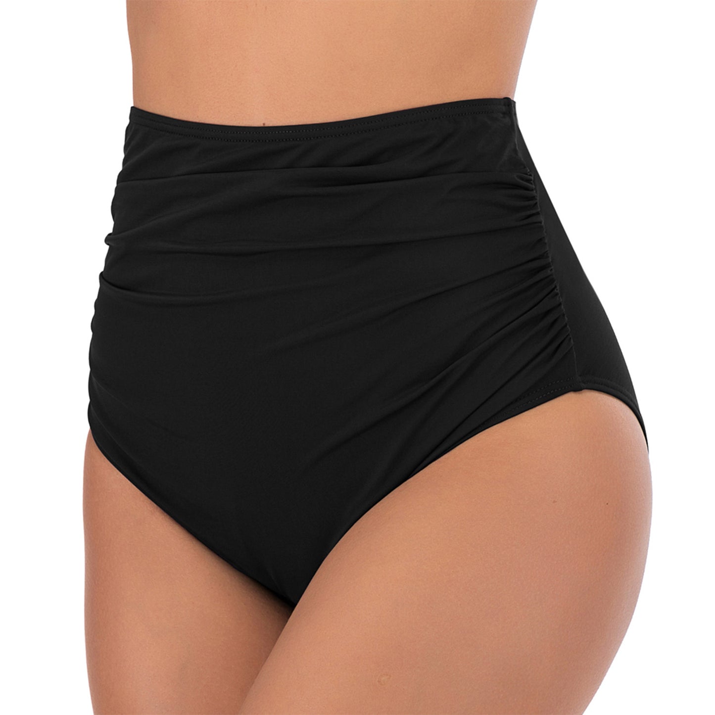High-waisted Pleats In Solid Color Briefs Are Fashionable