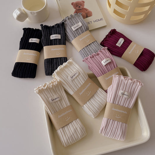 Wooden Ear Socks Vertical Stripe Cotton